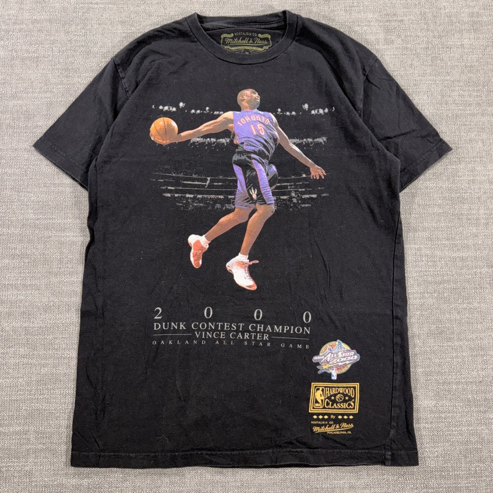 Mitchell & Ness T-Shirt Mens M Black Excellent Vince Carter 2000 Dunk Contest